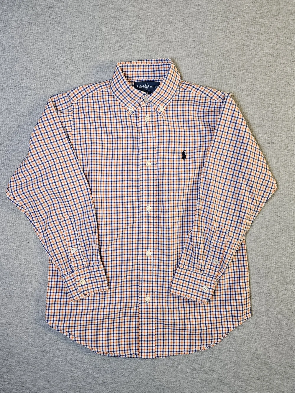 Bundle 2 pieces Ralph Lauren Dress Shirts Plaid & blue/white Boys size 7